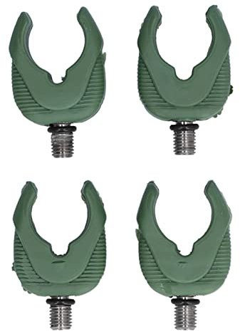 Alomejor 4 Stücke Karpfen Angelrutenauflage Silica Gel Rod Butt Rest Grips Rutenauflagen Angelrutenhalter Angelrute Butt Rest mit M3/8 Gewinde(Armeegrün)