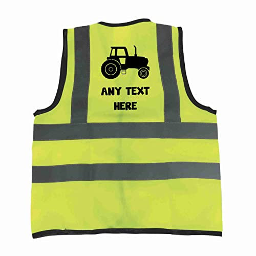 Personalised Apprentice Farmer Toddler/Children/Kids Hi-Vis Tractor Jacket (Yellow) (2-3 Years)
