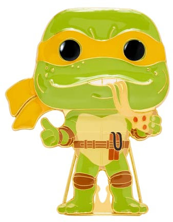Funko Pop! Large Enamel Pin Teenage Mutant Ninja Turtles (TMNT) : Michelangelo Emaille-Nadeln - Niedliche Brosche Zum Sammeln - Für Rucksäcke & Taschen - Geschenkidee - Offizielle Handelswaren