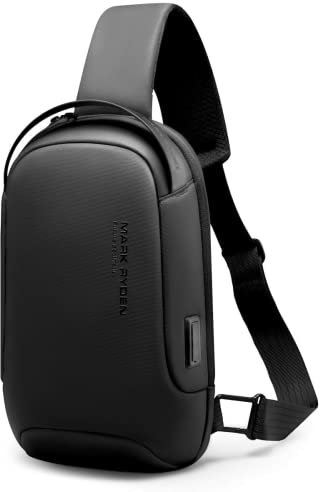 Muzee MARK RYDEN Zaino Monospalla,Borsa a Tracolla con Tracolla Grande Impermeabile con Zainetto Casual Leggero USB Per Ipad da 9,7 Pollici Per Uomo, Donna