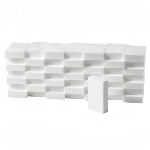 Magic Sponges Eraser,50PCS 2X Density Melamine Sponge Foam Cleaner for Bathtub, Floor, Baseboard, Bathroom, Wall,Kitchen,Furniture (50PCS (2X Density), 3.93x2.36x0.79in)