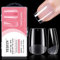 YSUVIN Capsule Americaine Ongle, 240PCS Carré Court Capsules Ongles 12 Tailles Différentes Artificiel Faux Ongles Pose Americaine Couverture Complète Pour Prothésiste Ongulaire Salons de Manucure