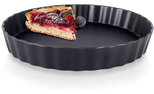 Vilde Plat à four en porcelaine - Rond - Noir - 25 cm