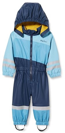 Playshoes Unisex Kinder Regen-anzug Mit Fleece-futter Warmer Wasserdichter Matschanzug Regenbekleidung, Blau Overall, 92 EU