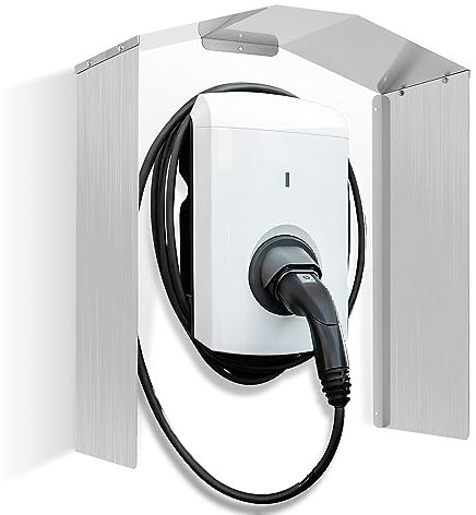 Joparri Wallbox Wetterschutz Edelstahl, Überdachung für Ladesäule Schutzdach für EV Ladestation, 45 x 40 x 20 cm, Regenschutz, UV-Schutz, Sonnenschutz