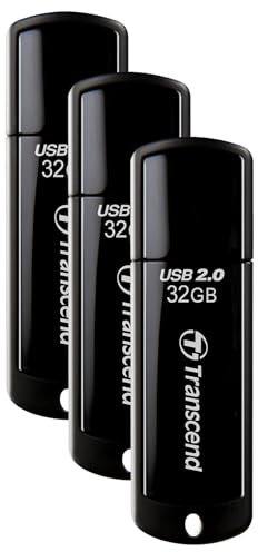 Transcend TS32GJF350 JetFlash 350 32GB USB-Stick (nur 8,5g) schwarz (Packung mit 3)
