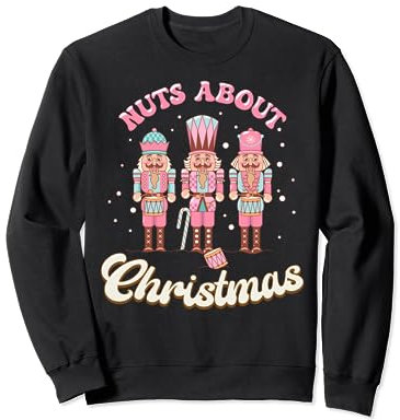 Casse-noisette rose rétro de Noël Merry Xmas Groovy Sweatshirt