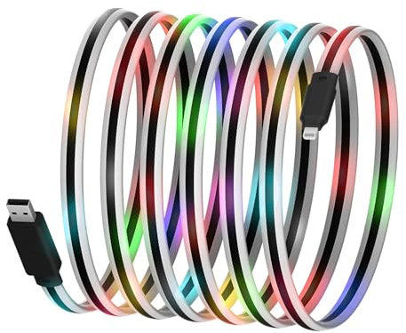 Gantok iPhone Charger Fast Charging LED Apple MFi Certified Lightning Cable Glowing Light up iPhone Charger Cord for iPhone 14/14 Pro/Max/13/12/11 Pro Plus,iPad Pro/Air/Mini,iPod Touch (3FT)