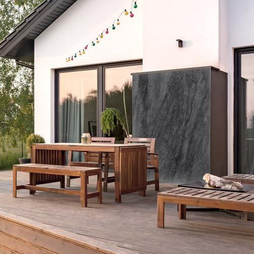 dedeco Outdoor-Rückwand Dekor Wand für Garten, Terrasse, als Außenfassade Paneel Motiv: Beton V5, 250 x 100 cm, wasserfest, robust, als Wandverkleidung aus Aluminium, einfach renovieren