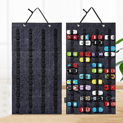 RUDFUZ 1Pc Hanging Organizer For Hot Wheels Wall Mount Display Case Large Capacity Storage Box Bags Toy Matchbox Cars Kids Gift