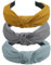 scicent Haarband 3 Stück Haarreif Damen Mehrfarbig Haarreifen Eelastische Breit Haarband Stoff Turban Knoten Gestrickte Stirnbänder für Frauen Mädchen - 11411