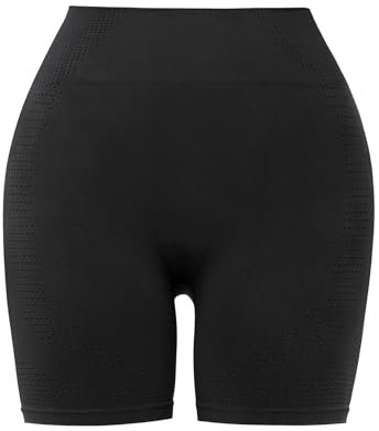 SIHOHAN Radlerhose Damen Kurze Sporthose Leggings High Waist Sport Shorts Sommer Elastisch Bauchweg Fitness Hotpants(Schwarz,XL)