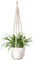 2 Packs Macrame Plant Hangers, Boho Style Plant Hangers Indoor with 4 Hanging Hooks, 100% Cotton Degradable Rope Plant Hanger, 90cm Ceiling Plant Holder for Garden, Office, Home Decoration (Beige)