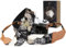 Padwa Lifestyle Camera Strap - 2 Cowhide Leather Head Cotton Camera Straps for Photographers,Vintage Japanese Art Print Adjustable Neck & Shoulder Strap for ALL DSLR/SLR Cameras(Grey Crane)