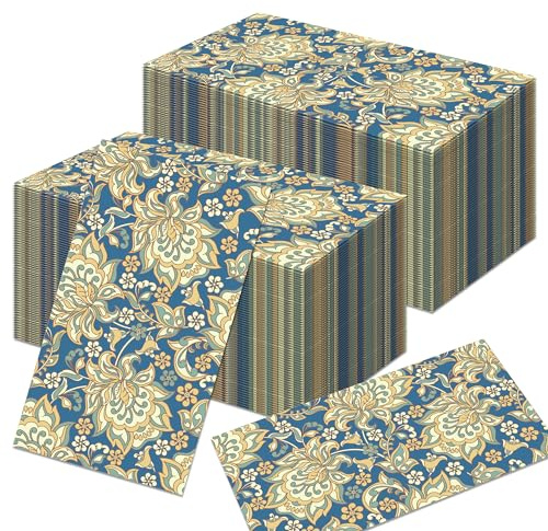 Adirasenotek Einweg-Servietten mit Vintage-Muster, Gäste-Servietten, Party-Servietten, Gästehandtücher, Hochzeitsservietten, Babyparty-Servietten für Küche, Geburtstagsparty, 100 Stück