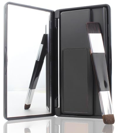 VOLLUCK Ansatzpuder, Natürlich Langanhaltend Haaransatz Puder für Männer Frauen, Wasserdicht Haarpuder Ansatz 8g (Schwarz)