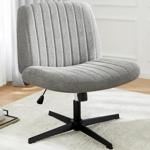DUMOS Bürostuhl Ohne Armlehne, Teddysamt und Bequemes Netzgewebe Criss Cross Chair, mit Verbreitertem Sitzkissen Schneidersitz Stuhl, Geeignet für Büros, Schlafzimmer und Wohnzimmer