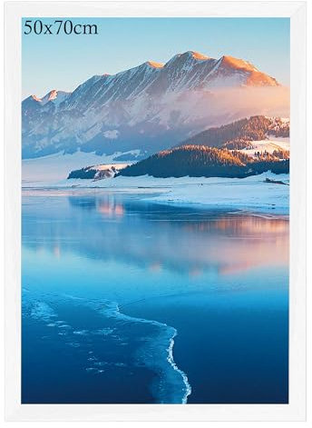 DTXDTech Bilderrahmen 50x70, Weiß Holz DIN 50 x 70(19.68x27.56 inch), Fotorahmen, Wandmontierter, rahmen für 50x70 Druck, Schlafzimmer und Wohnzimmer Dekoration