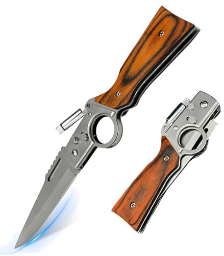 LFXLKVI Couteau Pliant Flipper Ak47 Inoxydable EDC Couteau Extérieur avec Livré avec lumière et verrouillage de doublure pour Camping en Plein Air Cadeau Homme