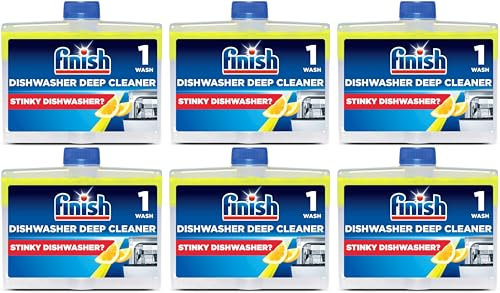 Finish Dishwasher Machine Cleaner | Lemon | 6 Washes (250ml x 6) |Deep Cleans and Helps to prolong life of your dishwasher