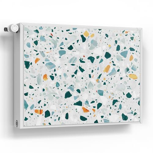 DEQORI Magnetfolie für Heizung 80x60 cm | Motiv Bunter Terrazzo-Trend | dekorative Magnetmatte Heizkörper Schutz Verkleidung | Magnet Deko-Folie selbstklebend, magnetisch & wasserabweisend