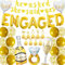 Verlobung Deko Gold Engaged Luftballons - Verlobungs Dekoration Party Set He Asked She Said Yes Banner Folienballon Mit Diamantring Verlobung Storten Dekoration Latexballon