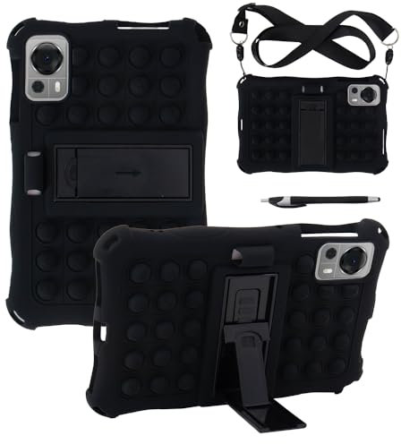 zZjoOoj Funda para AllDOCUBE iPlay 60 Mini/50 mini/60 Mini Pro/Doogee T20 Mini,Silicona a Prueba Funda,con Cinturón de Hombro y Pluma Táctil -Negro
