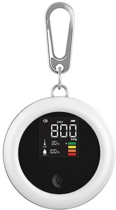 JOXLOVER Indoor Air Quality Monitor, 12 In 1 Air Quality Monitor Portable CO2 Monitor Color Screen Carbon Dioxide Detector With Time/Date Display For Indoor for Home&Office & School(Portable 3 In 1)