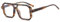 Long Keeper Retro Pilot Sonnenbrille - Herren Damen 70er Jahre Flache Vintage Quadratische Doppel Brücken UV400 Schutz (Brauner Leopard Klar)