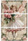 Peacoblue UV DTF Rub-On Transferfolie Möbel-Sticker Vintage Engel mit rosa Blume Muster 15x30cm, 3 Stk. Wasserfeste Deko-Transferaufkleber für Möbel Glas Porzellan Wäscheschränke Kommoden Kunststoff