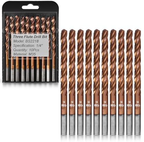 Bestwork 1/4 Cobalt Drill Bit Set 10-Piece