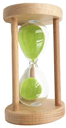 EHJRE , Sanduhr Aus Holz, 6 Min./8 Min./12 Min./20 Min./25 Min., Uhr für Spiele Im Klassenzimmer, Grün, 6min