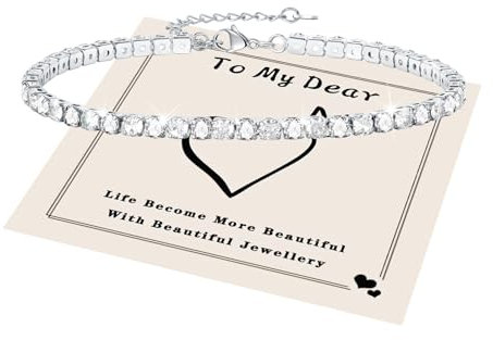 HEEYA Fußkettchen für Damen Silber Fusskette mit 5A Zirkonia Hypoallergen Verstellbare Fußkettchen Sommer Fusskette Geschenk für Frauen Mädchen