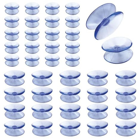 RELKLYU 40 Pezzi Tappelli di Aspirazione Trasparenti A Doppia Faccia, Cuscinetti Anti-Slittamento in Vetro, Accessori per La Casa, Strumenti di Fissaggio in Vetro.