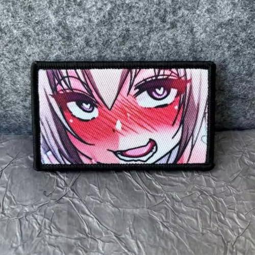 Klett Patches, Anime Girl MilitäR Patches Aufnäher Drucken Mit Klettverschluss Klettbänder Moral Aufkleber Für DIY Rucksäcke, Jacken, Jeans, Kappen, Kleidung