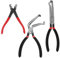 BOXOB 3pcs Electrical Disconnect Pliers for Cars, Straight & 60°Angled Automotive Electric Connector Pliers Professional Fuel Line Clip Remover Tool Set Anti-Slip Grip for Auto Spark Plugs Sensors