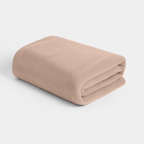 Brentfords Teddy Throws for Sofas Large, Ultra Soft Warm Cosy Brown Shade Fleece Throw Blanket for Bed Lightweight Plush Single Bed Throws Travel Blanket, Mocha - 125 x 150cm