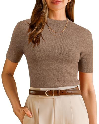 Arach&Cloz Wool Blend Womens Jumpers Soft Seamless Business Knit Tops