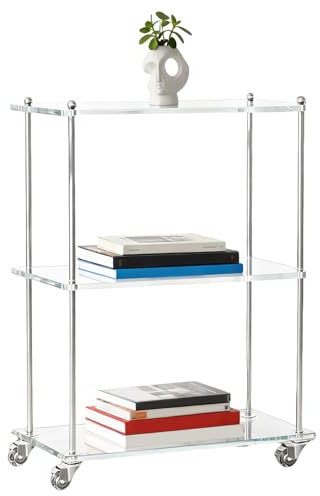 Palaufr Carrello acrilico | 3 ripiani per la casa – Carrello per la conservazione e la conservazione
