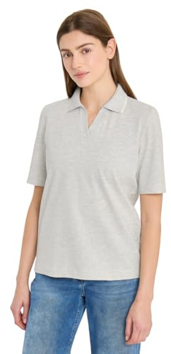 Cecil Kurzarm Poloshirt aus Piqué Ware Milky Grey Melange M
