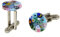 Gemelos de muñeca multicolor de cristal de Murano, fabricados en Italia