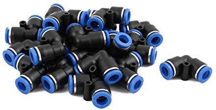 sourcing map Uxcell20Pcs 8mm Diamètre L Type Tube Tuyau Pneumatique Air Rapide Raccord Pousser Connecteur