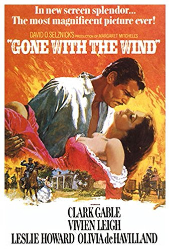 Gone with The Wind -Key Art - Filmposter Kino XXL-Poster vom Winde verweht - Grösse 61x91,5 cm + 1 Packung tesa Powerstrips® - Inhalt 20 Stück