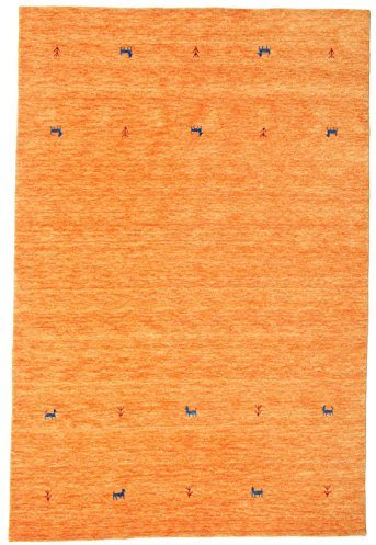 RugVista, Gabbeh Loom Two Lines, Teppich, Mittelflor, 200 x 300 cm, Rechteckiger, Gabbeh, Wolle, Flur, Schlafzimmer, Küche, Wohnzimmer, Orange, Orange