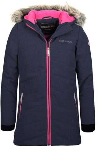 Trollkids Girls Lifjell Jacket | Wasserabweisend, atmungsaktiv und winddicht, Sehr leicht, Warmes Futter, Schneefang, Reflektoren für mehr Sichtbarkeit