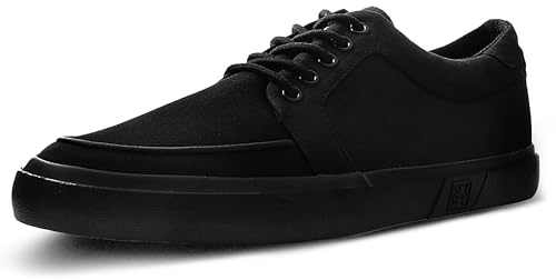 T.U.K. Vegan Creeper Sneaker - Herren & Damen Schuhe - Farbe Eyelet Black - Punk, Goth und Rocker Style Leder und Wildleder Schnürschuhe - Größe 38