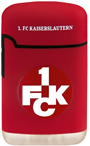 1. FC Kaiserslautern Sturmfeuerzeug - Rubber rot - Jet Feuerzeug Lighter FCK - Plus Lesezeichen I Love Kaiserslautern