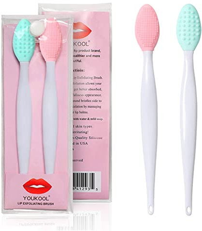 Pennello per labbra, pennello esfoliante in silicone su entrambi i lati.