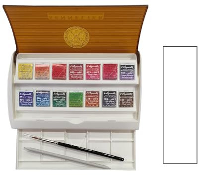 Sennelier Boîte de Peinture Aquarelle Extra-Fines,14 Demi-Godets,Made in France