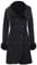 Infinity Leather Damen Warm Schwarz Suede Merino Shearling Schaffell Mantel mit Toscana Kragen 5XL